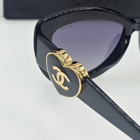 CHANEL 5517A 622 S8 BLACK SUNGLASSES HIDDEN MIRROR Polarized - Picture 12 of 16